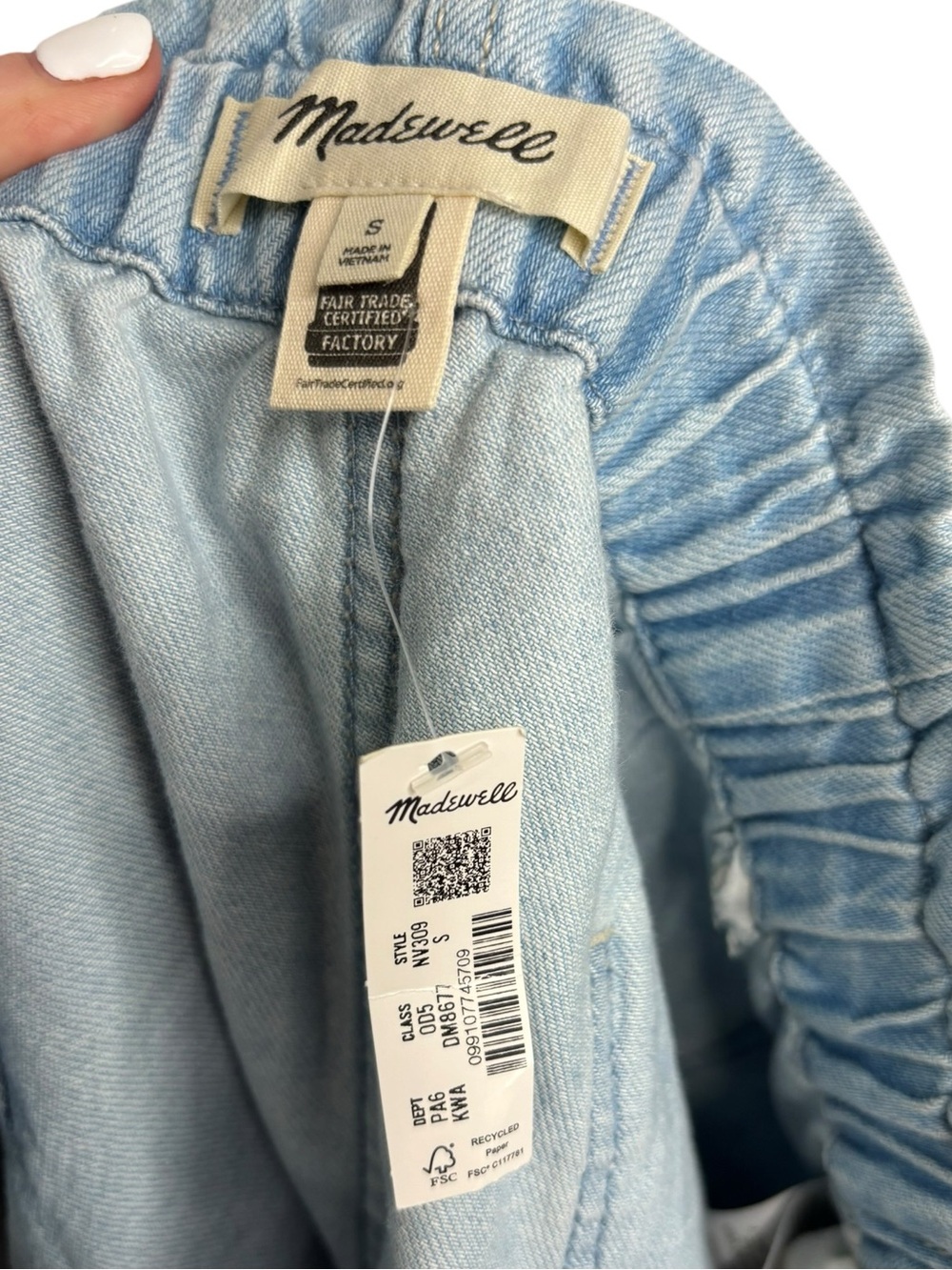 NEW Madewell Tie-Waist Denim Shorts Cotton Lightweight Summer Beach Small - Picture 4 of 12